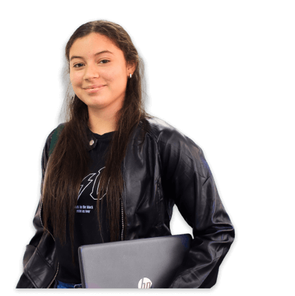 jovenes sonriendo y sosteniendo una tablet